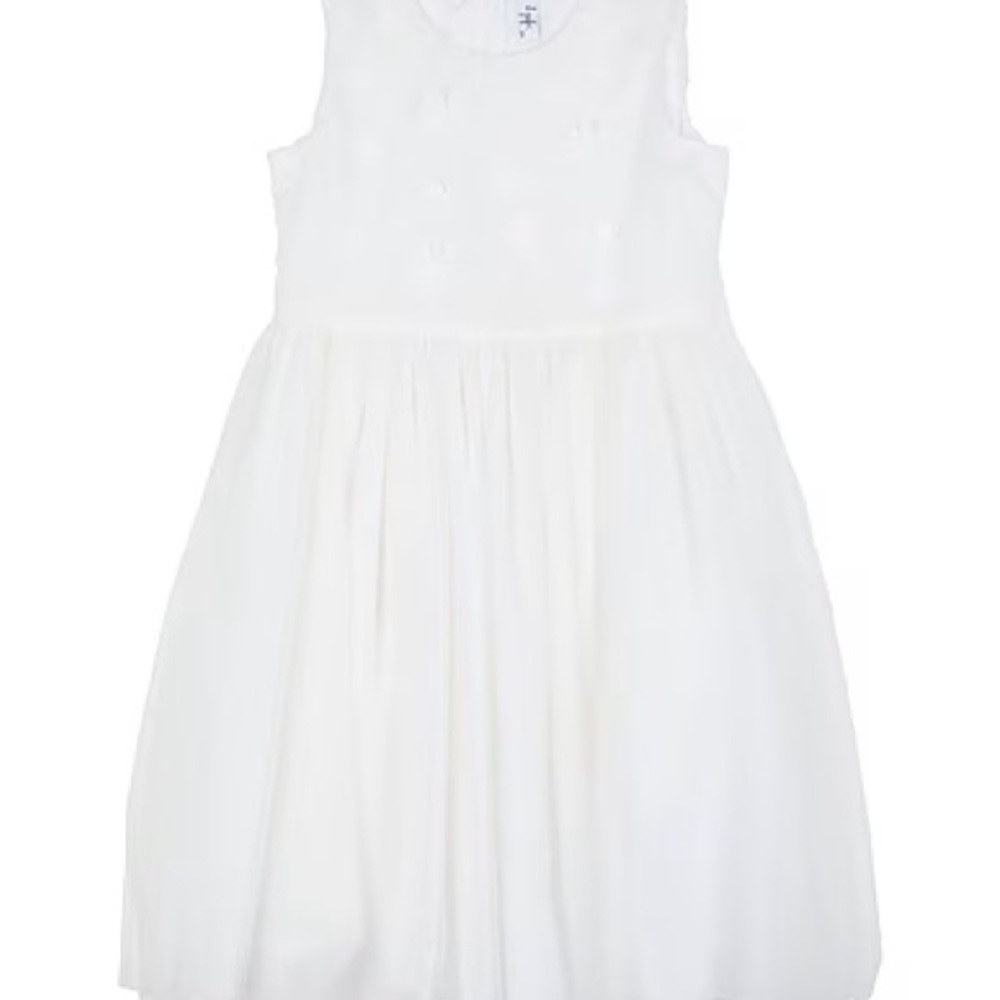 Il Gufo Sleeveless Dress with Floral Accents